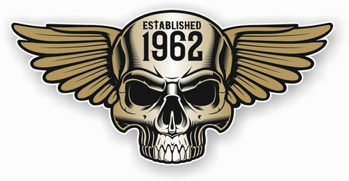 Vintage biker skull with wings - biker,