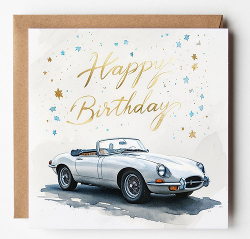 Car birthday card classic - card,,