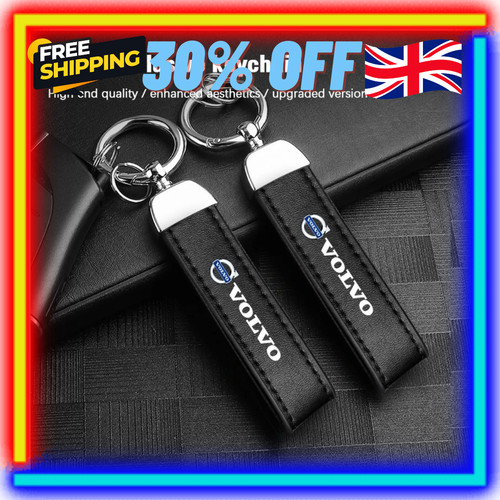 Vintage leather car keychain - car,