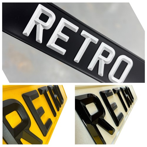 Black silver number plates - &,