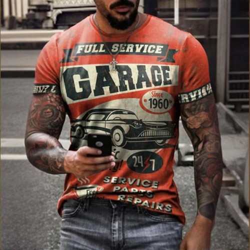 Mens shirt garage print - mens, t-shirt