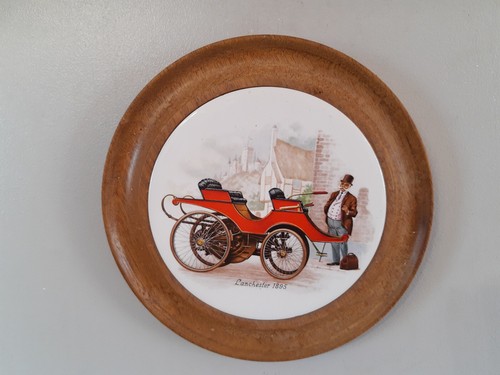 Vintage framed plate wood - vintage,