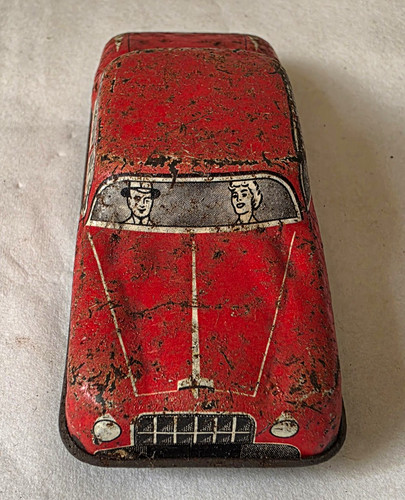 Vintage tinplate penny toy car - vintage,