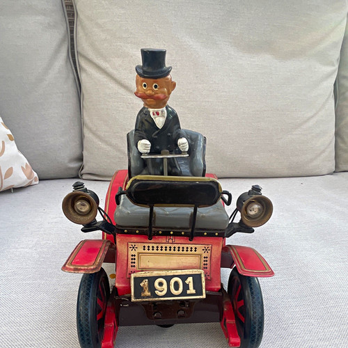 Tinplate vintage toy car - tinplate,