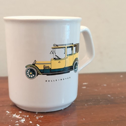 Vintage car ceramic mug rolls - vintage,